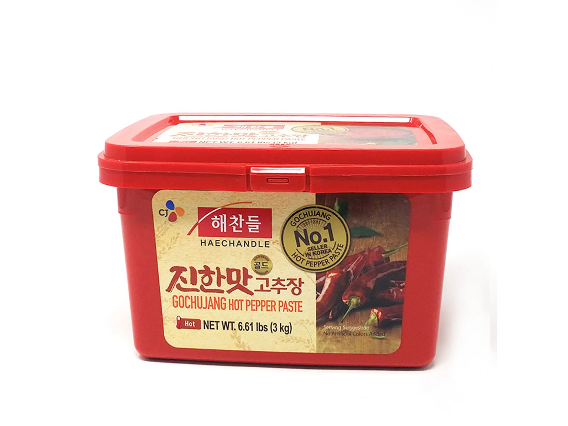 CJ Gochujang Hot Pepper Paste Hot 6.6Lb 해찬들 진한맛 고추장 3kg