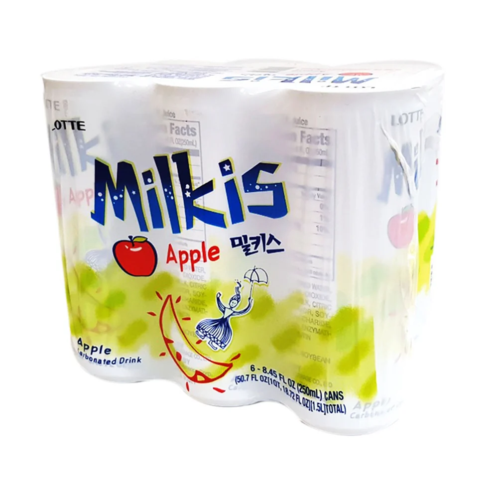 Lotte Milkis Apple 8.45fl.oz x 6, 롯데 밀키스 사과 250ml x 6 - Image 3