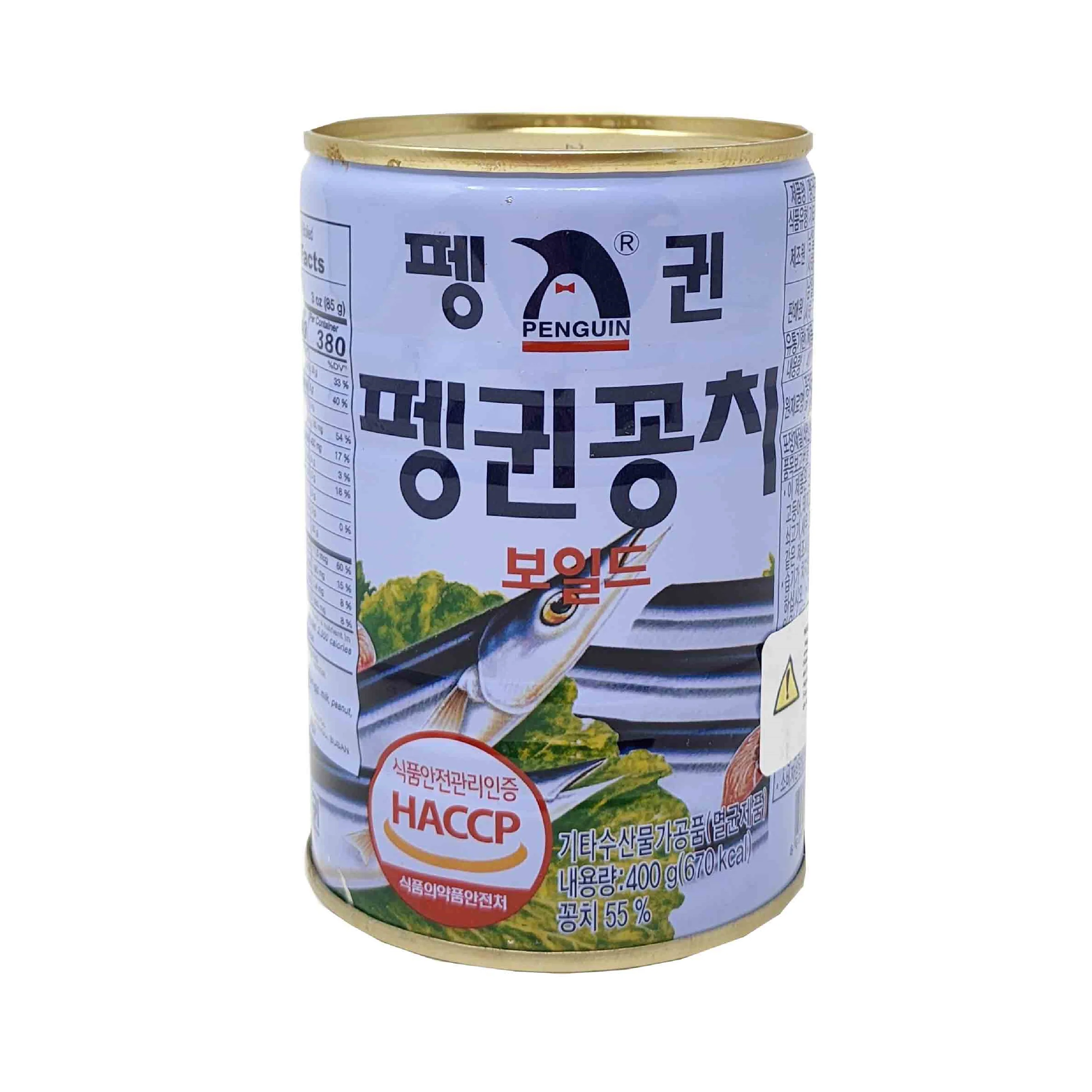 Penguin Mackerel Pike Can 400g, 펭귄 꽁치 보일드 400g