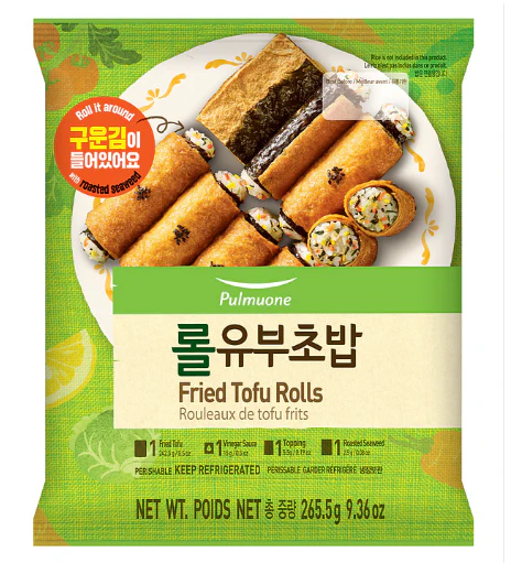 [Mega Fresh] PMO ROLLSTYLE FRIED TOBU POUCH , 풀무원 롤 유부초밥 9.3OZ