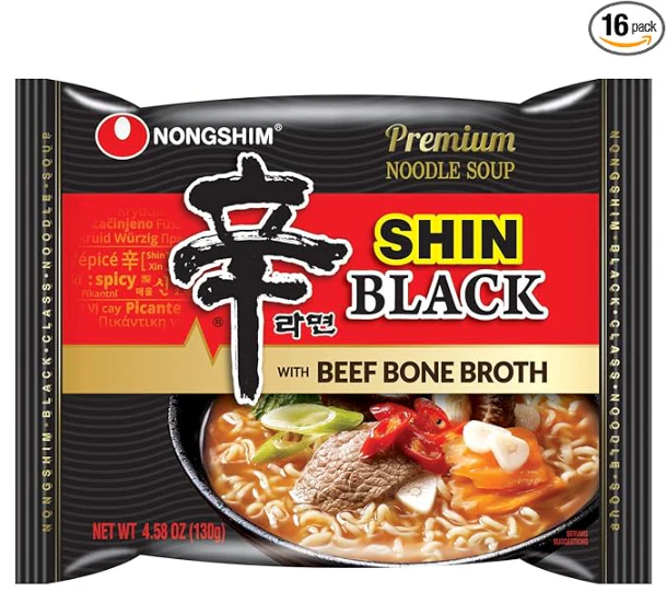 SHIN RAMYUN BLACK 16pk NONGS , 농심 신라면 블랙 멀티 4개입 박스 , 130gX16