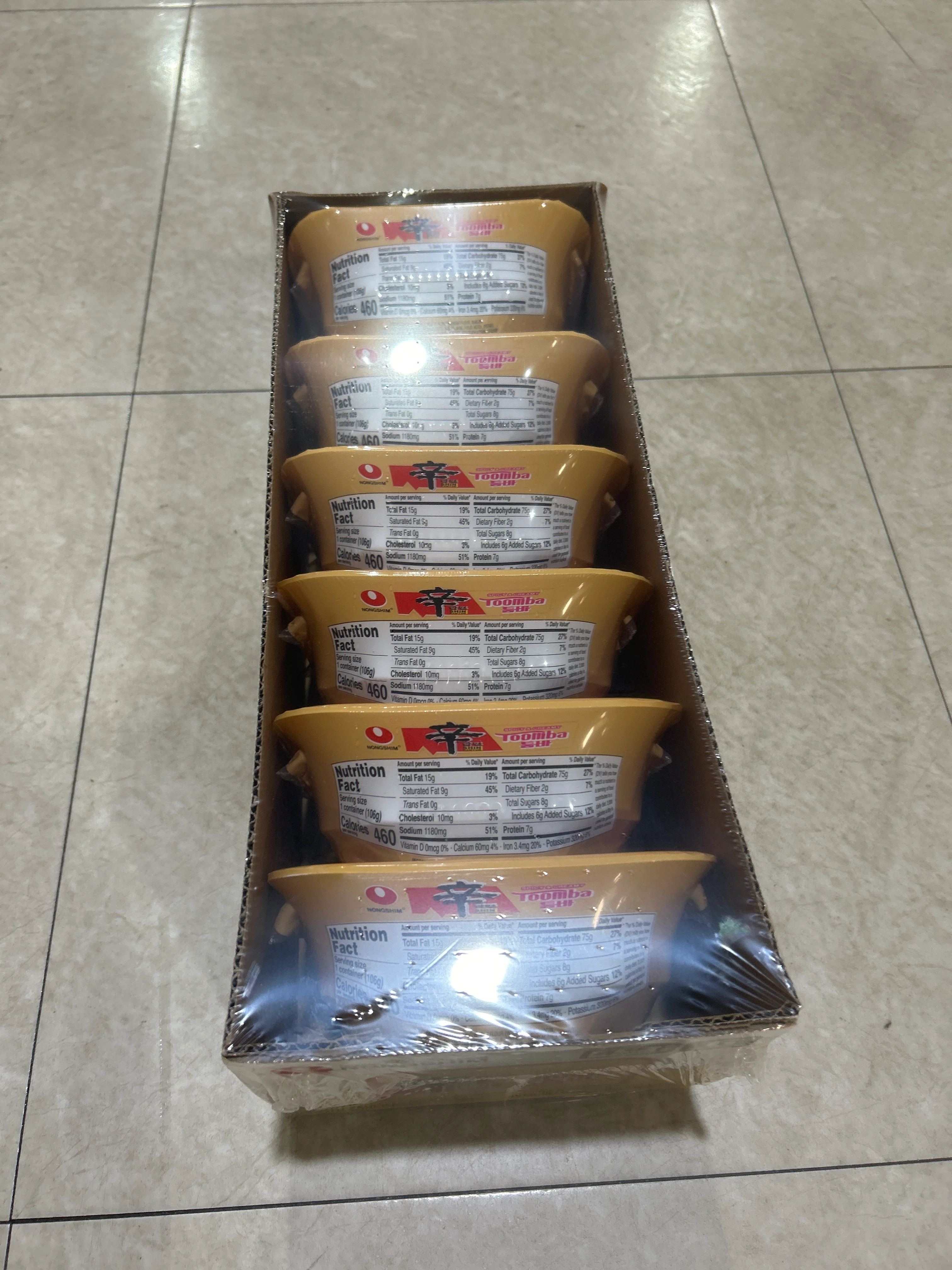 SQ Bowl Shin Ramyun Toomba 6 , 농심 신라면 툼바 bowl X6 - Image 2